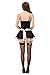 Vivihoo EU1034 Sexy Lingerie Maid Uniform Skirt Costumes Lace Dresses Short Apron (L)