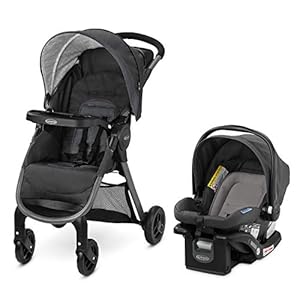 Graco FastAction SE Travel System | Includes Quick Folding Stroller and SnugRide 35 Lite Infant Car Seat, Redmond