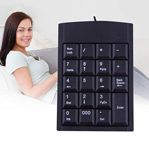 Smartlove1P USB Wired Numeric Keyboard Keypad Adapter 19 Keys for Laptop PC Black