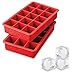 Tovolo Perfect Cube Ice Tray Set of 2 (Candy Apple) - Reusable Silicone Molds for Whiskey, Cocktails, Coffee, Bartender Accessories, & Smoothies / BPA-Free & Dishwasher-Safe
