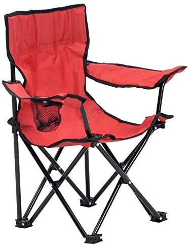 Quik Chair Folding Camp Chair for Kids with Carry Bag, Red