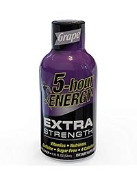 5-Hour Energy Extra Strength Nutritional Drink, Grape, 1.93 oz, 24 Count