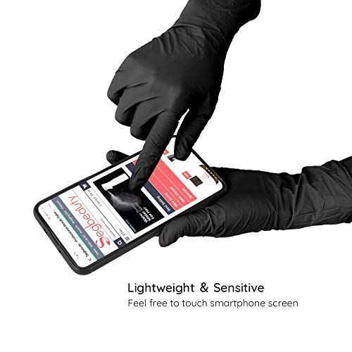 100 Counts Gloves for Hair Dye, Segbeauty Large Disposable Hair Coloring Gloves, Black Nitrile Powder Free, Latex Rubber Free Gloves, Hair Coloring Accessories for Hair Salon, Home Cleaning (Large) - Thumbnail 3