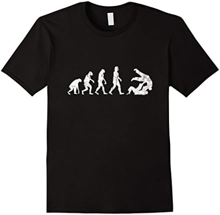 Mens The Evolution Of Man Brazilian Jiu Jitsu BJJ T-Shirt Large Black