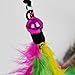 Kitten Cat Toy, Gotd Teaser Toy Rod with Bell and Feather (Multicolor)