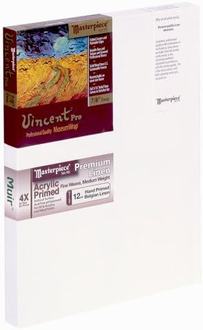 Masterpiece Vincent PRO 7/8" Deep, 12 x 24 Inch, Muir Acrylic Primed Belgian Linen Canvas