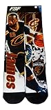 Lebron James Cleveland Cavaliers Drive Montage Socks (3 Sizes Available) (Medium 5-10)