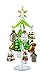 Red Carpet Small Glass Christmas Tree & Assorted Vintage North Pole Ornaments 13 Piece Set
