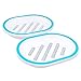 Bligli Soap Dish Shower Soap Box,Soap Case Holder Drain Bathroom Kitchen Sinks,Keep Soap Dry Clean,2Pack(White and Blue)
