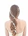 Venusvi Wedding Hair Vine Long Shiny Headpiece for Bridal Crystal and Flower Hair Accessories for Brides