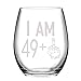 Wine Glass 49 + One Middle Finger 50th Birthday Gift for Men Women Funny Stemless Wine Glass Unique Gifts for Friend Wine Lover Turning 50 Perfect Party Decoration Big Capacity Better Sober Up 15Oz