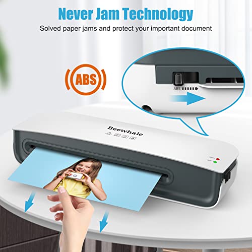 Anti Jam Laminator, 9Inch Cold & Thermal Laminator Machine, Beewhale 4in1 Laminator Machine