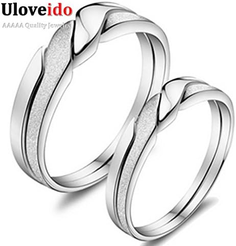 delatcha Jewelry Love Couple Ring Sliver 925 Ring Women Men Grosse Bague en Argent Decoration for Wedding J051