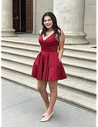 Yangprom - Vestido corto con tirantes de espagueti y cuello en V