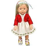 Adorable Baby Doll Clothes Short Two-piece Outfits Doll Dress for 14-16 Inches American Girl Doll , (Red)