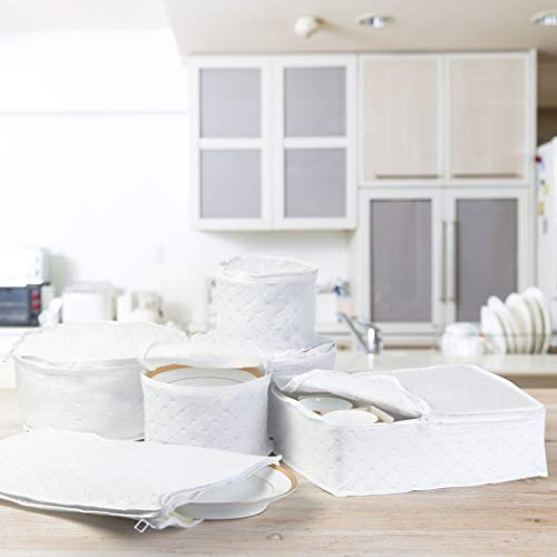 6 Piece Tabletop Quilted Vinyl Dinnerware Storage Set Pricepulse