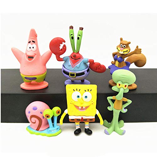 donau 6Pcs/Set Small Aquarium Decorations Cartoon Figures Set Kids Fish Tank Decorations