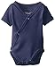 L'ovedbaby Unisex-Baby Newborn Organic Short-Sleeve Kimono Bodysuit, Navy, 3/6 Months