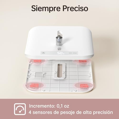 MUJA Báscula Digital Multifuncional, Apta para Niño, Adultos, y Mascotas como Perros y Gatos, Báscula Hasta 150 KG con Función de Retención