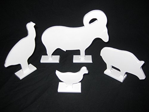 1/5 Scale. NRA/IHMSA Metallic Silhouette Targets - 4pc. Small Bore Rifle Knock-overs