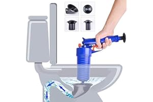 CZ-XING Air Pressure Drain Pump Pipe Dredge Tools，Air Power Drain Cleaning Blaster Bathroom Toilet High Pressure Drain Opener