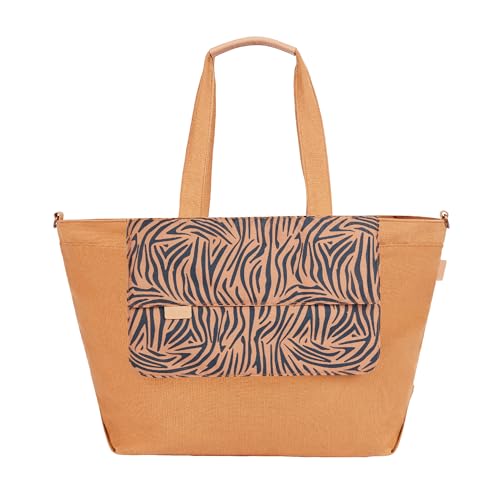 Babymoov Wickeltasche Tote Bag Zebra, Wickeltasche, Kapazitaet von 35l, zahlreiche Staumoeglichkeiten, Wickelunterlage, Kinderwagenbefestigung und Schultergurt inbegriffen, abnehmbare kleine 3l Tasche