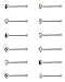 Jstyle 22G 120 Pcs Stainless Steel Nose Studs Rings Piercing Pin Body Jewelry 1.5mm