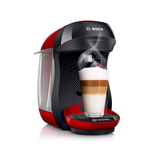Bosch Tassimo Happy TAS1003 - Cafetera de cápsulas, con tecnología  Intellibrew, 1400 W, color rojo - topshoppingtopic.com