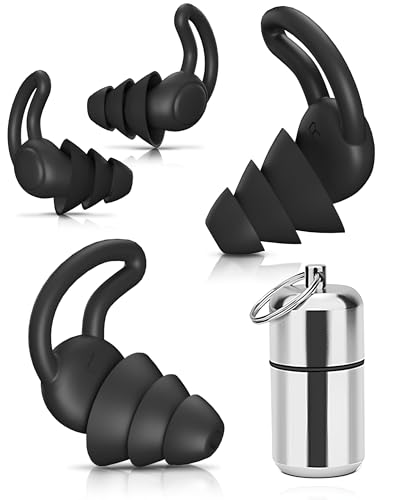 Ear Plugs for Sleeping, Noise Cancelling, Ear Protection, Reusable and Washable, Ear Plugs 32 dB for Noise Reduction, Side Sleepers, Snoring, Travel, Work, with Aluminium Container, 2 Pairs
