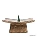 Hosley Square Ceramic Pillar Candle Holders & Incense Stick Holder for Modern Ritual Accessories for Mindful Living and Home Ambiance Light Brown (Set of 4)