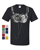 Huge Hanging Headphones T-Shirt DJ Music Tee Shirt