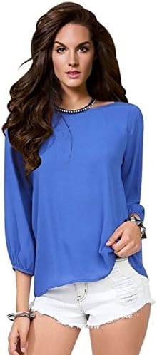 Aiyou Women's Summer Vintage Print Long Sleeve Chiffon Blouses
