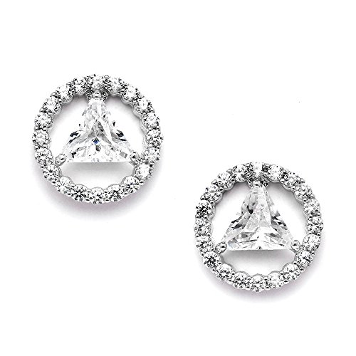 Mariell AA Recovery Symbol Cubic Zirconia Earrings Celebrate Alcoholics Anonymous Sobriety