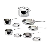 Mauviel M'Cook 5 Ply Stainless Steel 5210.10 10-Piece Set with Cast Stainless Steel Handle