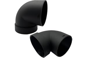 Cotonlake Diesel Air Heater Duct Connector,75mm/3inch L-Shape Elbow Ducting Pipe Outlet Connector for Diesel Air Parking Caravan Heaters,Black Plastic（2PCS）