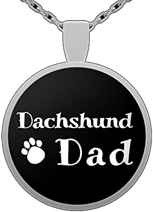 Jodi Style Dachshunds Necklace - Dashund, Dash Hound or Dashound Dog Round Pendant and Gifts for Dad