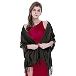 Banetteta"Glittering Stars" Shawls and Wraps for Evening Dresses Wedding Wrap Shawl Fringe Scarf with Free Button
