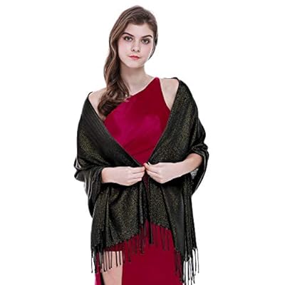 Banetteta"Glittering Stars" Shawls and Wraps for Evening Dresses Wedding Wrap Shawl Fringe Scarf with Free Button Banetteta"Glittering Stars" Shawls and Wraps for Evening Dresses Wedding Wrap Shawl Fringe Scarf with Free Button