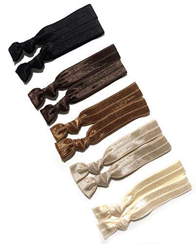 Amazon Com Neutral Hair Tie Set 10 Elastic Ponytail Holders