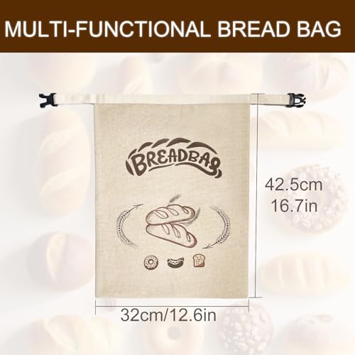 FLYAMAPIRIT Beeswax Bread Bag for Sourdough, Large Reusable Bread Bag with Beeswax and Linen for Longer Freshness, Sustainable and Washable Bags for Sourdough Bread (Pack of 2)