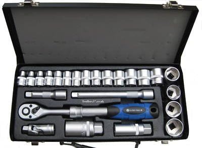 US PRO 24pc 3/8dr Socket Set Extendable Ratchet 6-24mm B1022 by US PRO