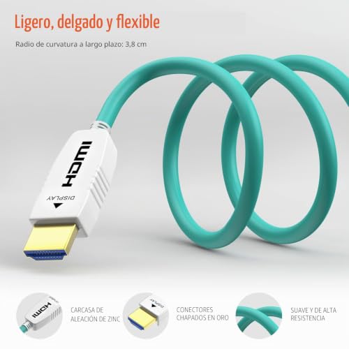 RUIPRO HDMI 2.1 Cable 8K 10M Fiber Optic Ultra High Speed 48Gbps, Supports 8K@60Hz, 4K@120Hz, Dynamic HDR, eARC, HDCP 2.2, Compatible with PS5, Xbox, TV, Projector, Monitor, Home Cinema
