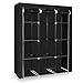 SONGMICS Portable Closet, Clothes Storage Organizer with 10 Shelves, 1 Clothes Hanging Rail, Non-Woven Fabric Closet, Metal Frame, 51 x 17.7 x 66.1 Inches, Black URYG93BK