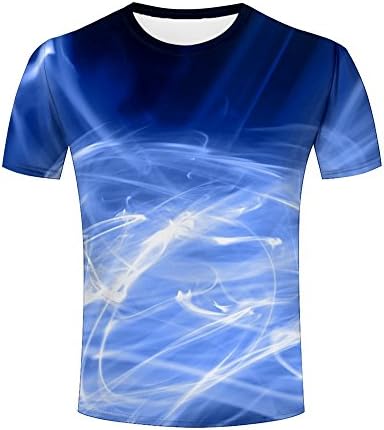 Michelle Garza Men's 3D Printed Blue White Smoke Tee Shirt Casual Tops XL