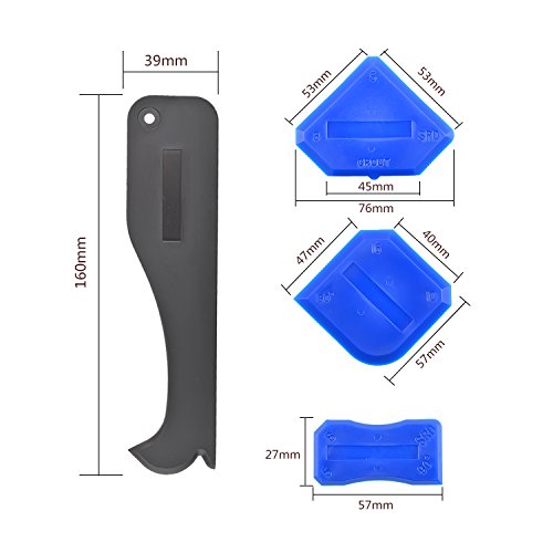 Aboat 4 Pieces Caulking Tool Sealant Tool Silicone Tool Kit for Bathroom Kitchen Room and Frames Sealant Seals, Black and Blue