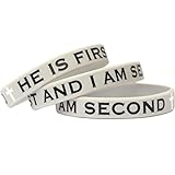 SayitBands 3 He is First I am Second Wristband Silicone Bracelet