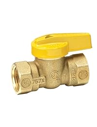 Homewerks VGV 1LH B2B   Válvula de bola de gas, rosca hembra x rosca hembra, latón, 3 8", VGV 1LH B3B