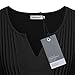 Fiit and Flare Tops, Helloacc Womans 3 4 Sleeve Tunic Style Shirts Flattering blouse, Black, Large