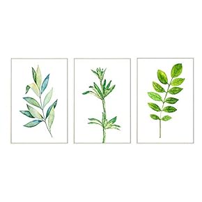 Simple And Green - 3 Panel Framed Canvas