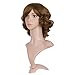 MapofBeauty 14 Inch/35cm Charm Side Bangs Fluffy Synthetic Curly Short Hair Wig (Light Brown)